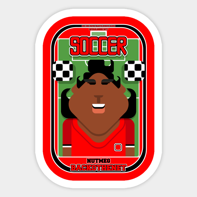 Soccer/Football Red and Black - Nutmeg Backothenet - Aretha version Sticker by Boxedspapercrafts